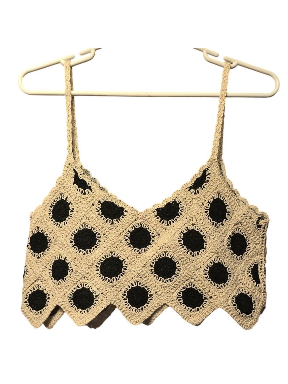 Priceless crochet rosette boho crop top size large
